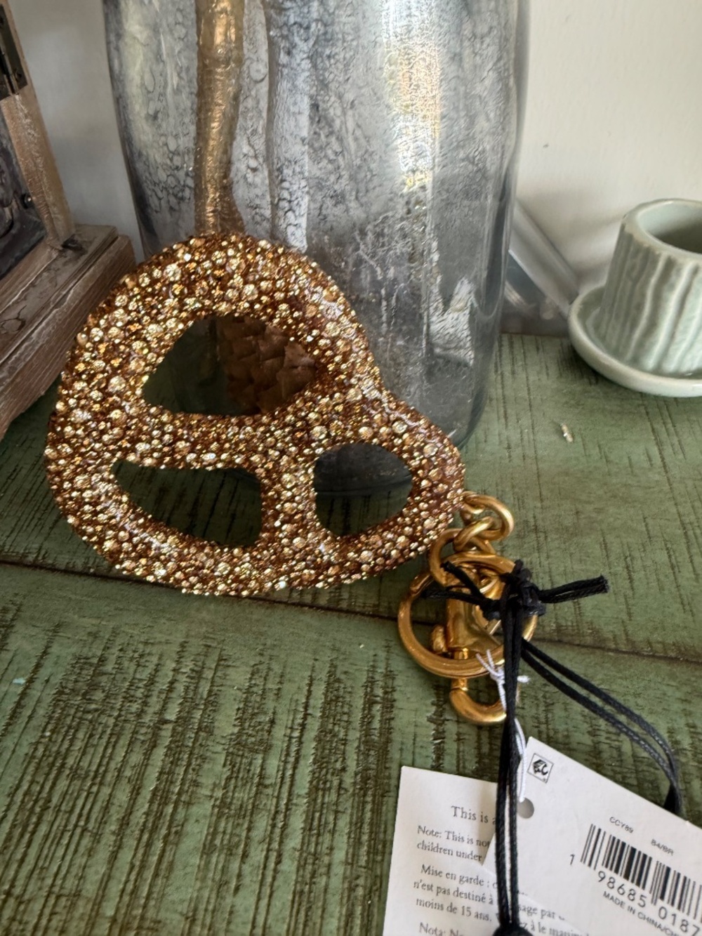 Authentic NWT COACH Crystal Pretzel Bag Charm CCY89 - Picture 2 of 3